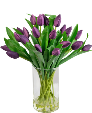 Künstlicher Blumenstrauß Tulpen in Vase Lila 45 cm