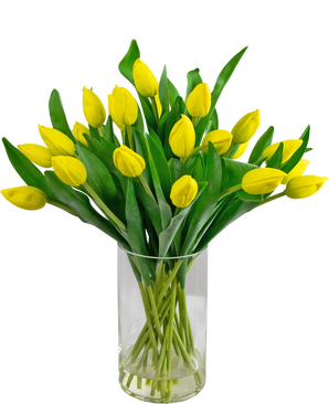 Künstlicher Blumenstrauß Tulpen in Vase Gelb 45 cm