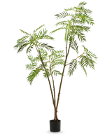 De Kunstplant Mahonia 210 cm is een hoge kunstplant in pot met slanke bruine stengels en lange, smalle groene bladeren, afgebeeld tegen een effen witte achtergrond.