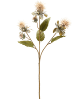 De Kunstbloem Sedum 57 cm mauve is een enkele kunststengel met meerdere takken, groene bladeren en ronde stekelige mauve bloemen tegen een effen witte achtergrond.