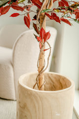 Kunstpflanze Ficus grün/rot 180 cm feuerhemmend