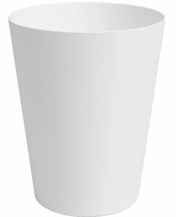 De Plantenbak Porto Ø30cm x H40cm is een effen, witte, cilindervormige plantenbak met een glad oppervlak en licht uitlopende zijkanten, afgebeeld tegen een witte achtergrond.
