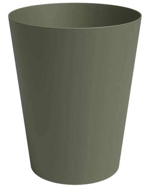Der Übertopf Porto Ø40cm x H50cm ist ein olivgrüner, zylindrischer Übertopf mit leicht konischer Form und glatter Oberfläche, dargestellt vor einem weißen Hintergrund.