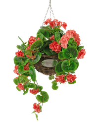 Künstliche Begonie rosa im Korb UV 70cm